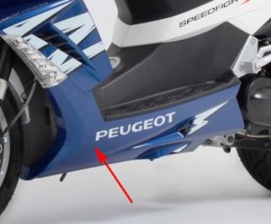 Onderspoiler Peugeot Speedfight 3 Blauw Links