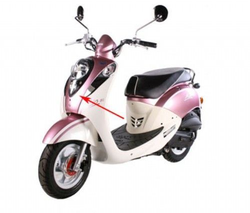 Voorscherm Midden Sym Mio Roze voor SYM MIO 50